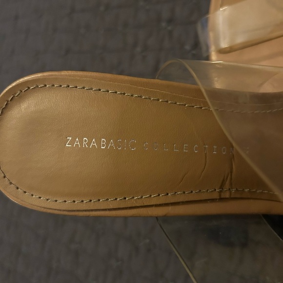 Zara Basic Collection Clear Strap Block Heels. Sz 10 - Picture 5 of 10
